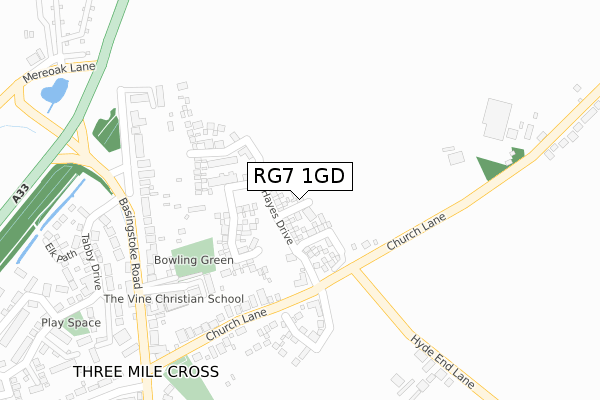 RG7 1GD map - large scale - OS Open Zoomstack (Ordnance Survey)