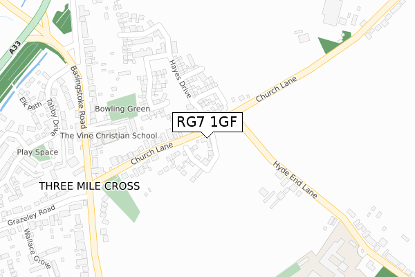 RG7 1GF map - large scale - OS Open Zoomstack (Ordnance Survey)