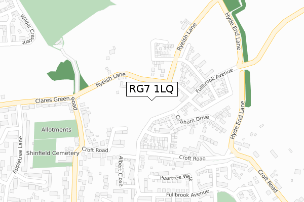 RG7 1LQ map - large scale - OS Open Zoomstack (Ordnance Survey)