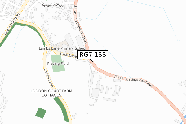 RG7 1SS map - large scale - OS Open Zoomstack (Ordnance Survey)