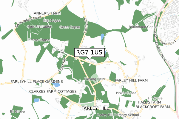 RG7 1US map - small scale - OS Open Zoomstack (Ordnance Survey)