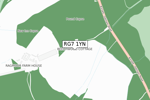 RG7 1YN map - large scale - OS Open Zoomstack (Ordnance Survey)