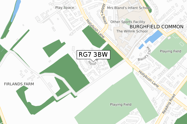 RG7 3BW map - large scale - OS Open Zoomstack (Ordnance Survey)