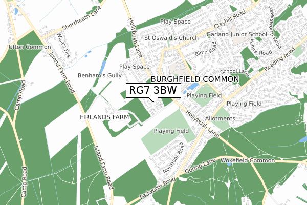 RG7 3BW map - small scale - OS Open Zoomstack (Ordnance Survey)