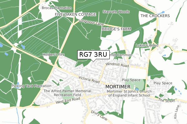 RG7 3RU map - small scale - OS Open Zoomstack (Ordnance Survey)