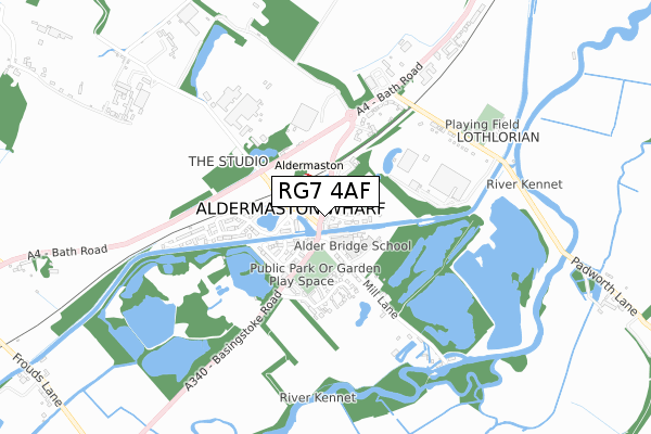 RG7 4AF map - small scale - OS Open Zoomstack (Ordnance Survey)