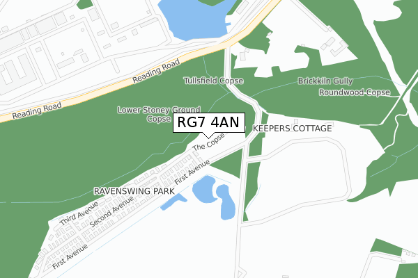 RG7 4AN map - large scale - OS Open Zoomstack (Ordnance Survey)