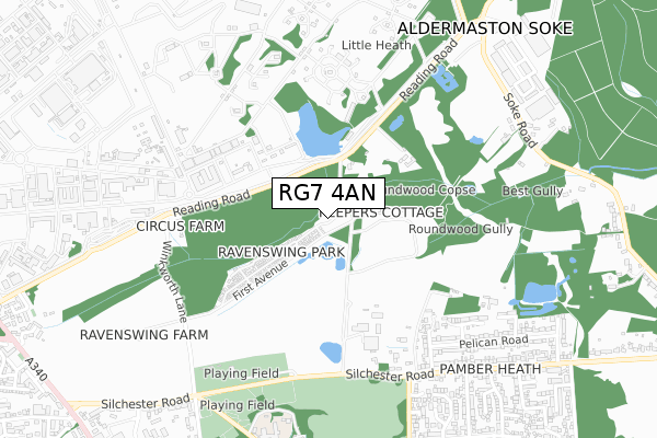 RG7 4AN map - small scale - OS Open Zoomstack (Ordnance Survey)