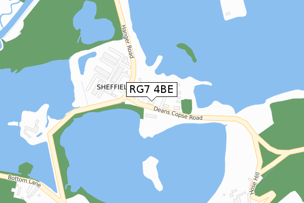 RG7 4BE map - large scale - OS Open Zoomstack (Ordnance Survey)