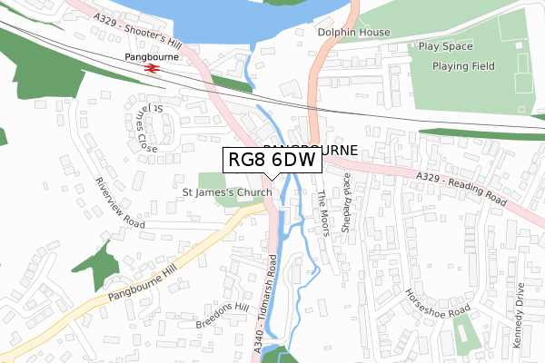 RG8 6DW map - large scale - OS Open Zoomstack (Ordnance Survey)