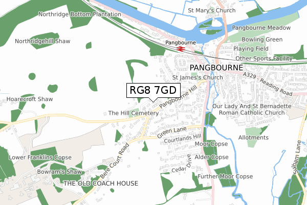 RG8 7GD map - small scale - OS Open Zoomstack (Ordnance Survey)