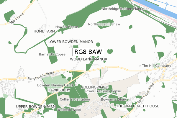 RG8 8AW map - small scale - OS Open Zoomstack (Ordnance Survey)