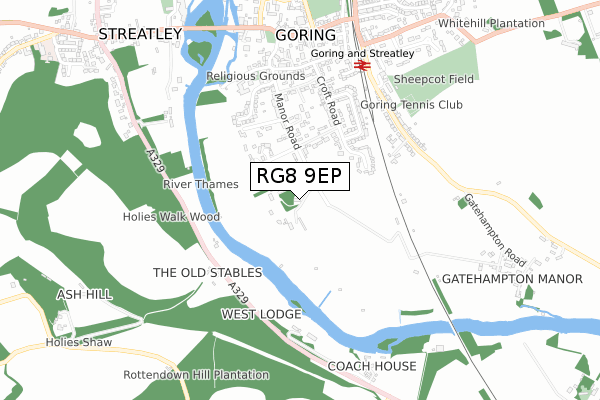 RG8 9EP map - small scale - OS Open Zoomstack (Ordnance Survey)