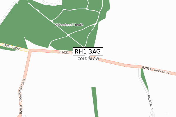 RH1 3AG map - large scale - OS Open Zoomstack (Ordnance Survey)