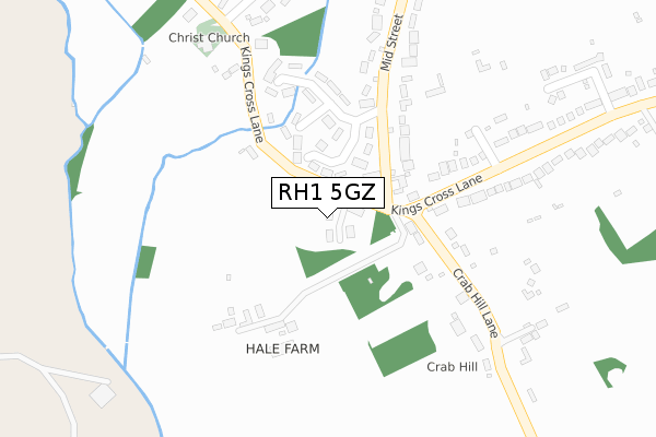 RH1 5GZ map - large scale - OS Open Zoomstack (Ordnance Survey)