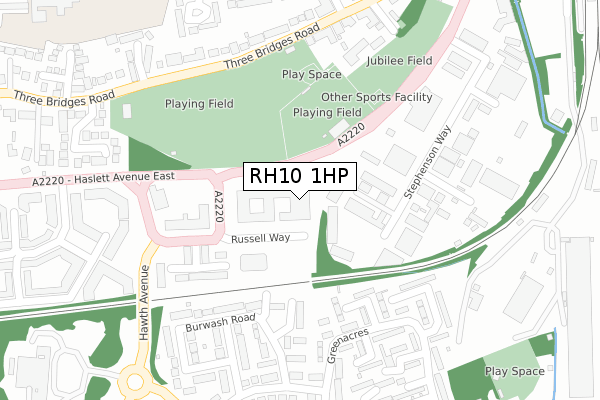 RH10 1HP map - large scale - OS Open Zoomstack (Ordnance Survey)