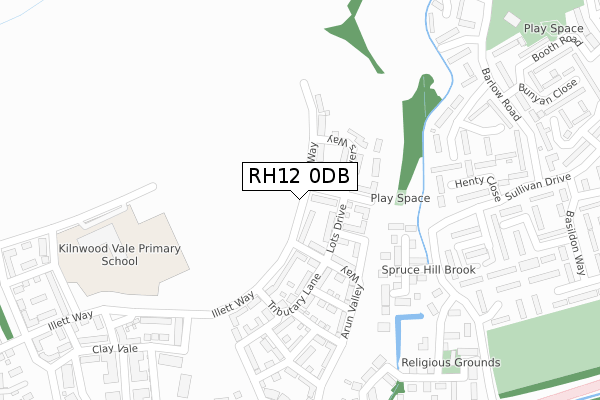 RH12 0DB map - large scale - OS Open Zoomstack (Ordnance Survey)