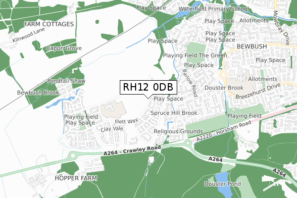 RH12 0DB map - small scale - OS Open Zoomstack (Ordnance Survey)