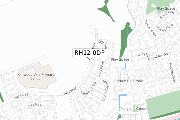 RH12 0DP map - large scale - OS Open Zoomstack (Ordnance Survey)