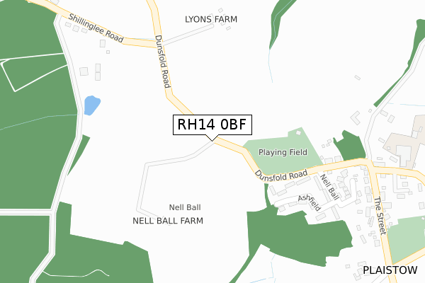 RH14 0BF map - large scale - OS Open Zoomstack (Ordnance Survey)