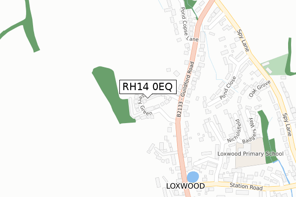 RH14 0EQ map - large scale - OS Open Zoomstack (Ordnance Survey)