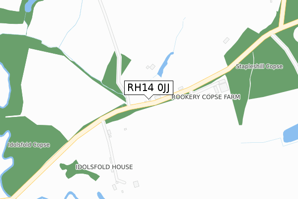 RH14 0JJ map - large scale - OS Open Zoomstack (Ordnance Survey)