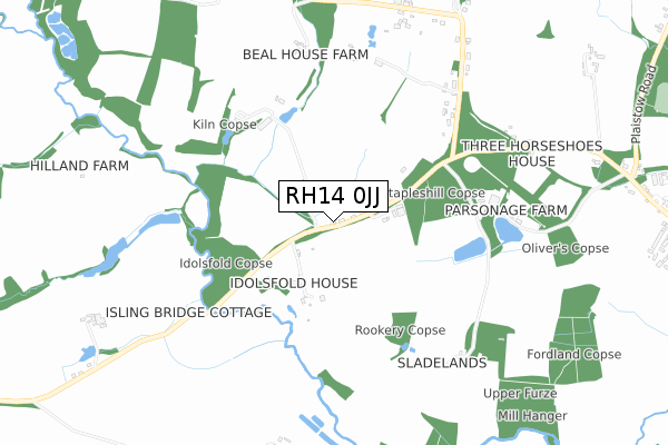 RH14 0JJ map - small scale - OS Open Zoomstack (Ordnance Survey)