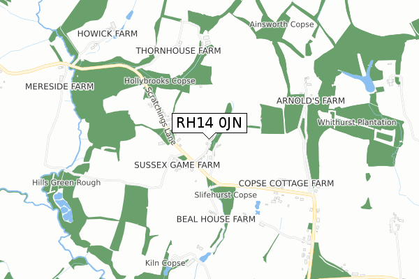 RH14 0JN map - small scale - OS Open Zoomstack (Ordnance Survey)