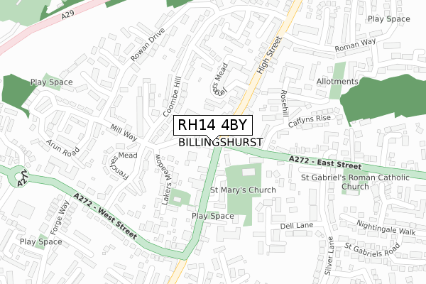 RH14 4BY map - large scale - OS Open Zoomstack (Ordnance Survey)