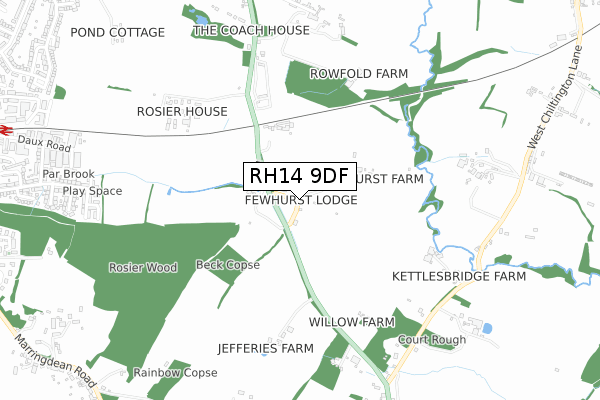 RH14 9DF map - small scale - OS Open Zoomstack (Ordnance Survey)