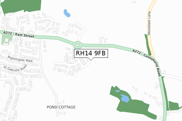 RH14 9FB map - large scale - OS Open Zoomstack (Ordnance Survey)