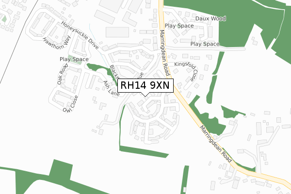 RH14 9XN map - large scale - OS Open Zoomstack (Ordnance Survey)