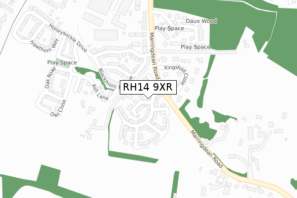 RH14 9XR map - large scale - OS Open Zoomstack (Ordnance Survey)