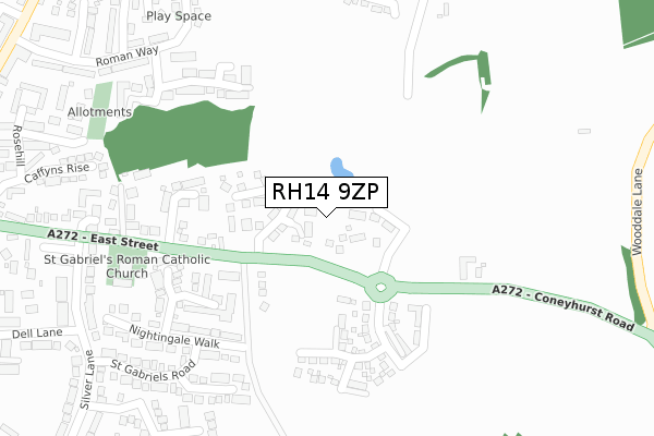 RH14 9ZP map - large scale - OS Open Zoomstack (Ordnance Survey)