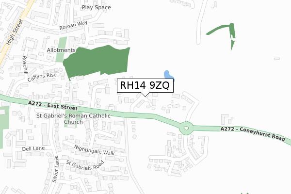 RH14 9ZQ map - large scale - OS Open Zoomstack (Ordnance Survey)