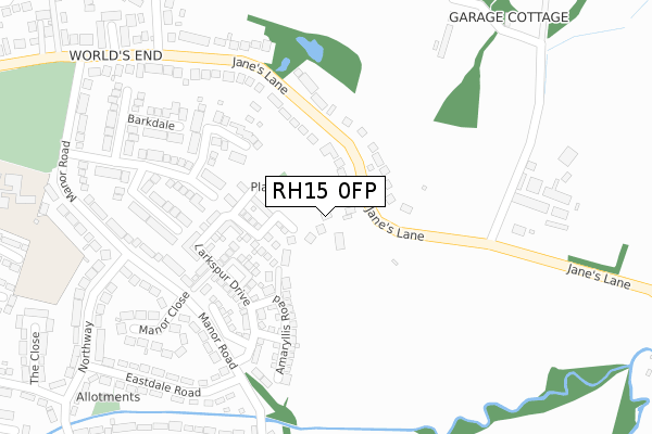 RH15 0FP map - large scale - OS Open Zoomstack (Ordnance Survey)