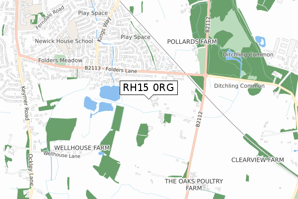 RH15 0RG map - small scale - OS Open Zoomstack (Ordnance Survey)