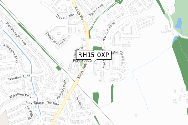 RH15 0XP map - large scale - OS Open Zoomstack (Ordnance Survey)