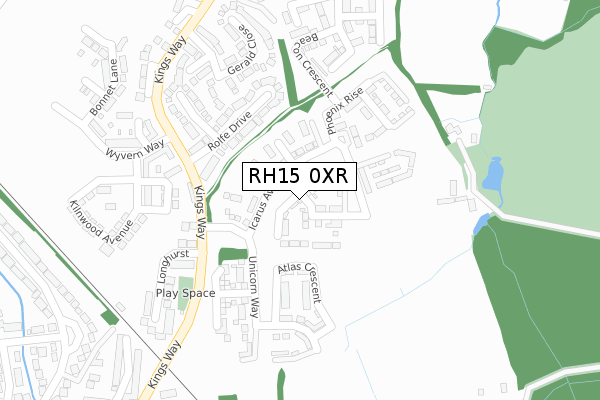 RH15 0XR map - large scale - OS Open Zoomstack (Ordnance Survey)