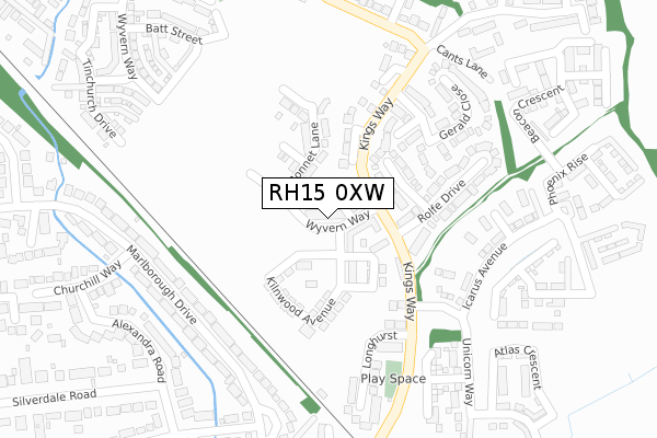 RH15 0XW map - large scale - OS Open Zoomstack (Ordnance Survey)