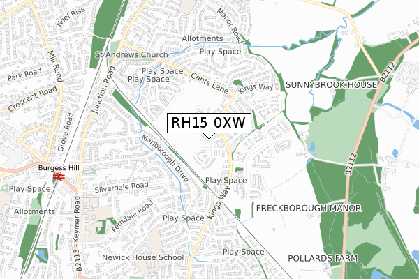 RH15 0XW map - small scale - OS Open Zoomstack (Ordnance Survey)