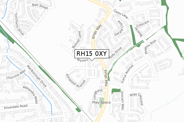 RH15 0XY map - large scale - OS Open Zoomstack (Ordnance Survey)