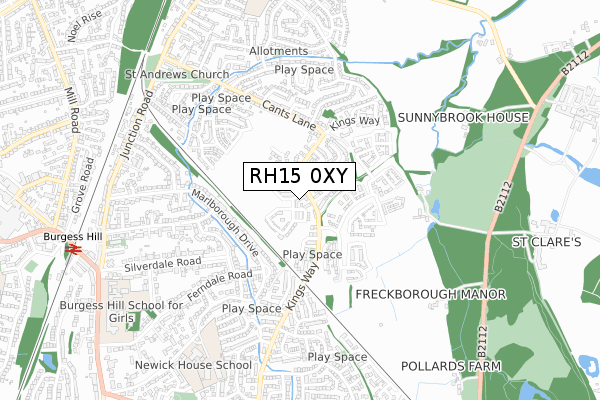 RH15 0XY map - small scale - OS Open Zoomstack (Ordnance Survey)