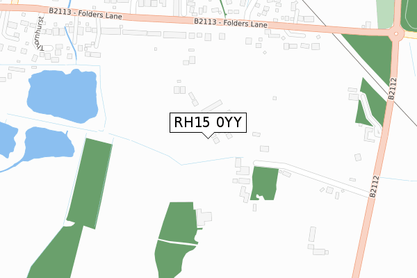 RH15 0YY map - large scale - OS Open Zoomstack (Ordnance Survey)