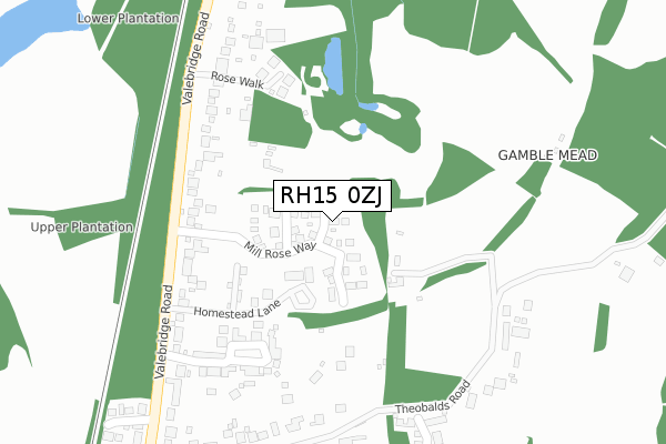 RH15 0ZJ map - large scale - OS Open Zoomstack (Ordnance Survey)