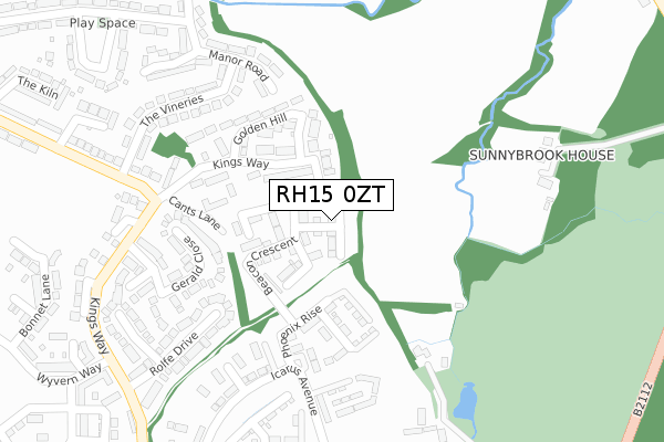 RH15 0ZT map - large scale - OS Open Zoomstack (Ordnance Survey)