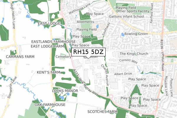 RH15 5DZ map - small scale - OS Open Zoomstack (Ordnance Survey)