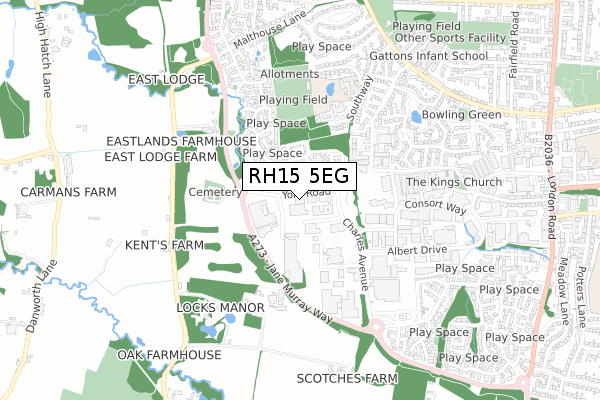 RH15 5EG map - small scale - OS Open Zoomstack (Ordnance Survey)