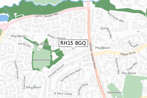 RH15 8GQ map - large scale - OS Open Zoomstack (Ordnance Survey)