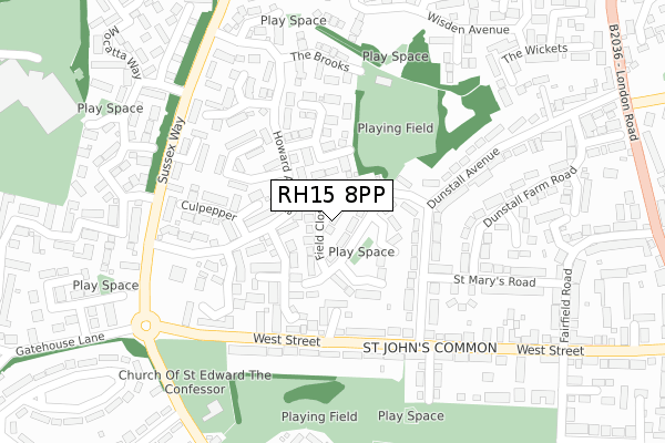 RH15 8PP map - large scale - OS Open Zoomstack (Ordnance Survey)